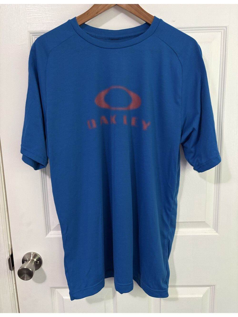 Oakley Men's Blue L Crew Neck Short Sleeve Breathable Graphic Logo T-Shirt